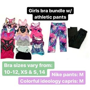Girls Bra Bundle + 2 Athletic Pants